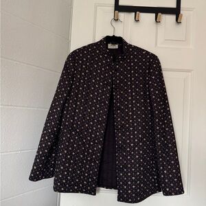 Vintage Quilted Black/Navy Floral Women's Jacket